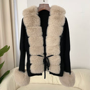 Cross-border AliExpress explosions spring and autumn cardigan fur coat new faux fox fur sweater women's sweater