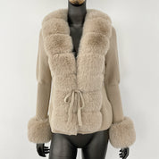 Cross-border AliExpress explosions spring and autumn cardigan fur coat new faux fox fur sweater women's sweater