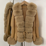 Cross-border AliExpress explosions spring and autumn cardigan fur coat new faux fox fur sweater women's sweater