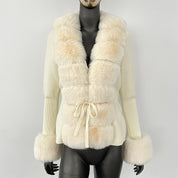 Cross-border AliExpress explosions spring and autumn cardigan fur coat new faux fox fur sweater women's sweater