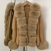 Cross-border AliExpress explosions spring and autumn cardigan fur coat new faux fox fur sweater women's sweater